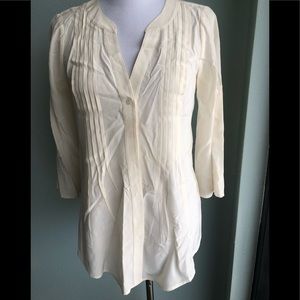 BCBG MaxAzria cream silk blouse